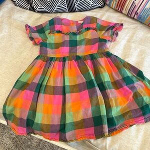 Pink chicken, New York plaid checked dress size 5 EUC
